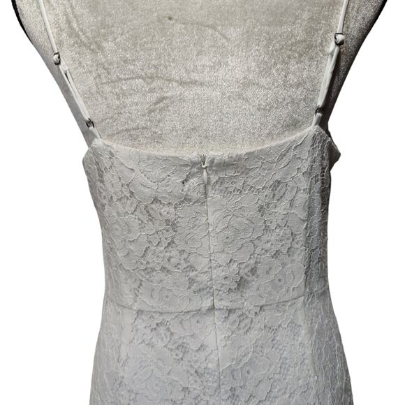 NWT 1.State Sz M Ivory Lace Cowl Neck Midi Wedding Formal Dress Adjustable Strap - Picture 7 of 8